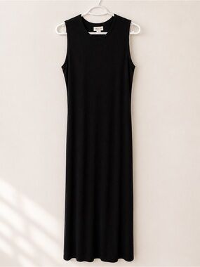 Vintage Coldwater Creek Black Sleeveless Maxi Dress Medium